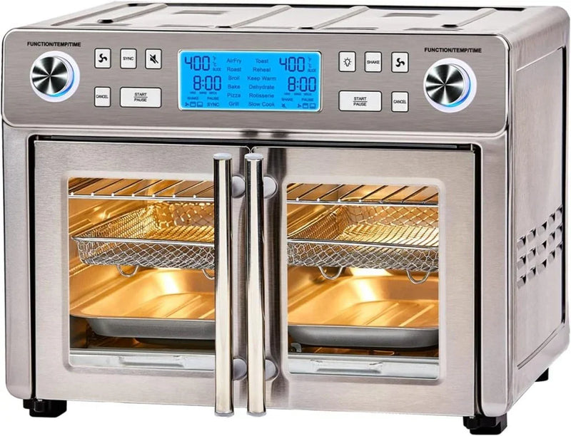 Emeril Lagasse Dual Zone 360 Air Fryer Oven Combo with French Door, 25 QT Extra Large, Cook Two Foods in Different Ways, Up to 60% Faster from Frozen to Finish Z8