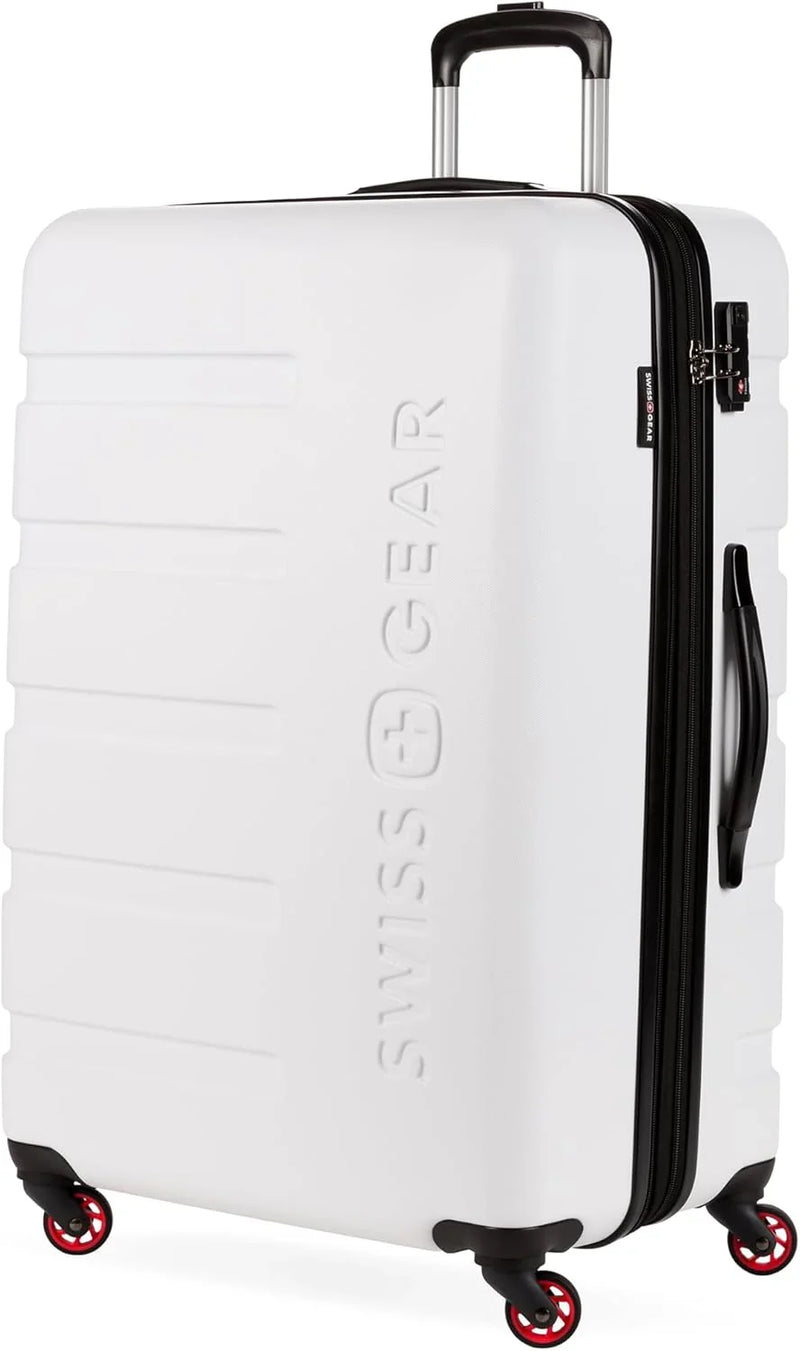 Expandable suitcase with rotating wheels, black I2