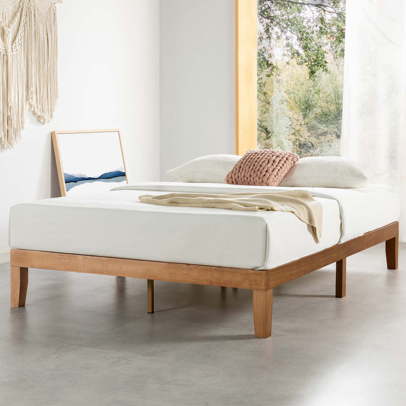 Mellow 12 Inch Solid Wood Platform Bed with Wooden Slats W6
