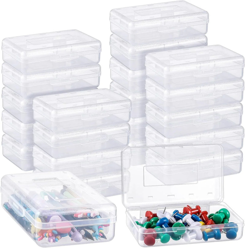 100-piece set. Large-capacity transparent pencil case. Large-capacity hard plastic crayon case. Large-capacity classroom storage box. Suitable for both boys and girls (in various colors) X6