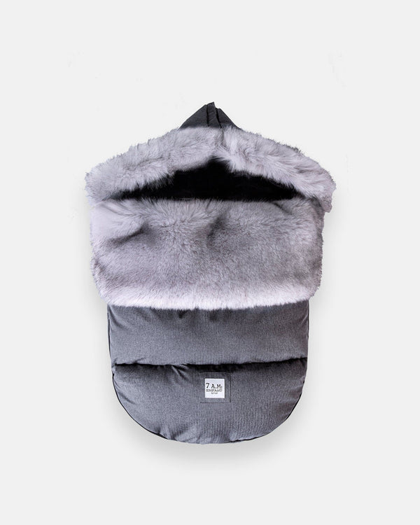 7AM Enfant PlushPod - Tundra Heather Grey Dark Faux, 0-18M J5