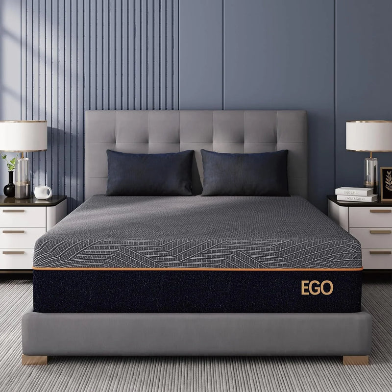 S14 Inch King Size Memory Foam Mattress for Back Pain, Cooling Gel Mattress Bed in a Box, Made in USA, CertiPUR-US Certified, Therapeutic Medium Mattress, 76x80x14 Black A5
