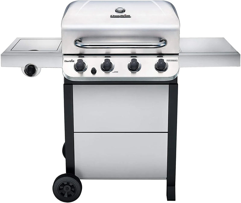 Char-Broil 463377319 Performance 4-Burner Cart Style Liquid Propane Gas Grill, Stainless Steel G3