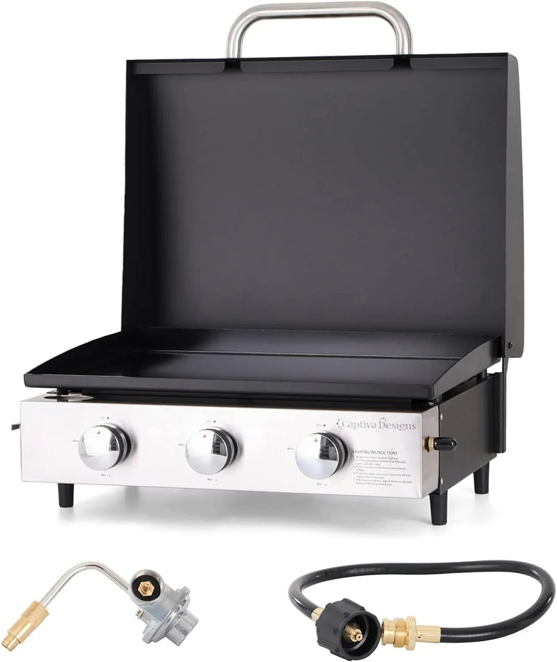Burner Gas grill with side burner and enameled cast iron grille 42,000BTU outdoor cooking stainless steel propane grill Garden grill D4