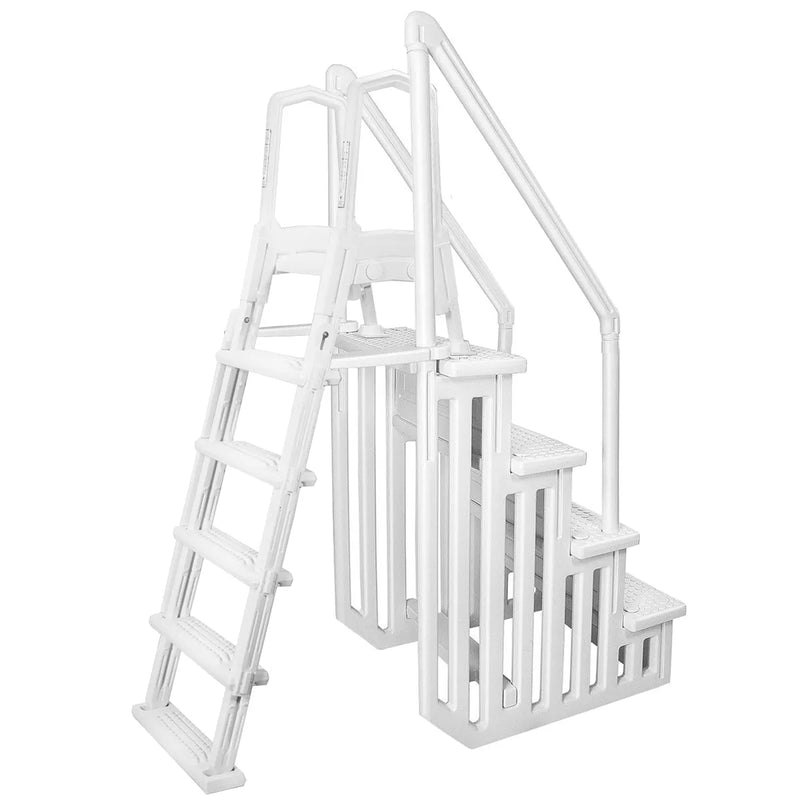 Deluxe A-Frame Above-Ground Swimming Pool Ladder Large Entry Non Q3