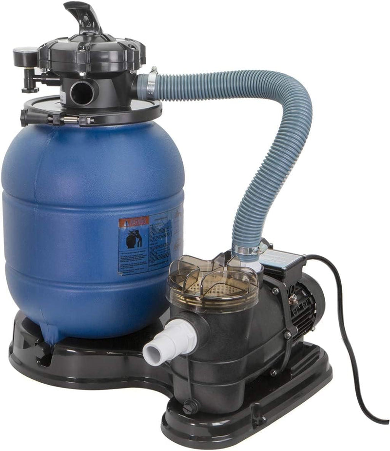 13-inch sand filter, 0.75 horsepower, swimming pool pump, 2400 gallons per hour, suitable for outdoor swimming pool package, multi-interface valve, maximum capacity 10000 gallons, 1-1/4 inch NPT interface U9