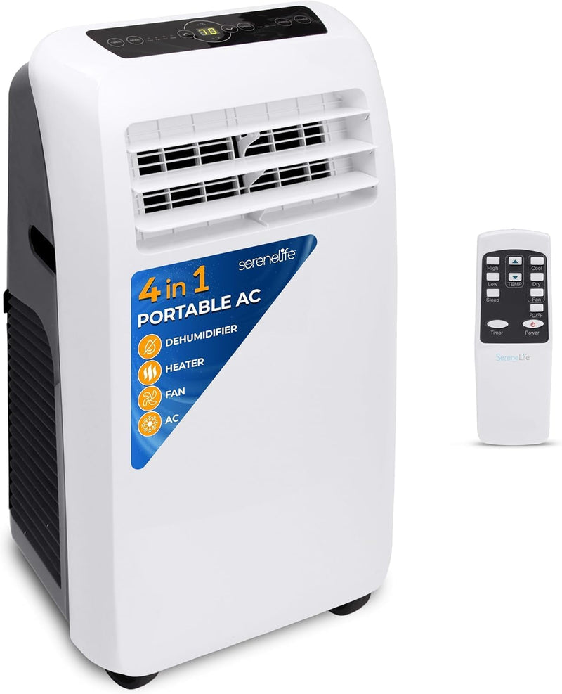 10,000 BTU Portable Air Conditioner– 4-in-1 AC Unit w/Cooling, Dehumidifier, Heater, & Fan– Includes Remote Control, Window Mount Kit, Quiet Operation, 24-Hour Timer Q8