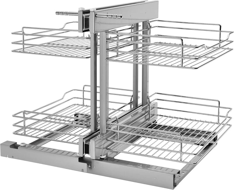 18-inch double-layer removable shelves with 4 shelves, silver color V6