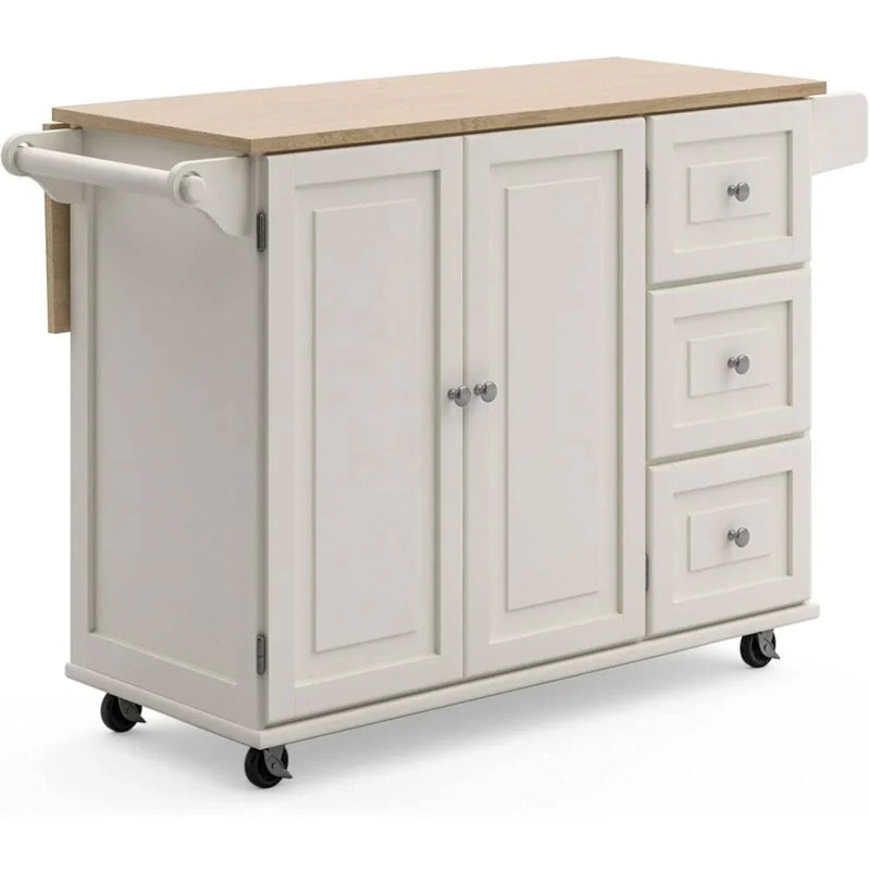 Homestyles Dolly Madison Mobile Kitchen Island Cart, Drop Leaf Breakfast Bar A7
