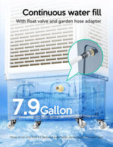 Evaporative Cooler, 2100CFM Air Cooler, 120°Oscillation Swamp Cooler with Remote Control, 24H Timer, 3 Wind Speeds for Outdoor Indoor Use,8 Gallon