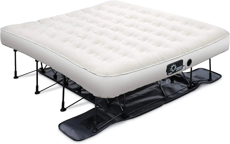 EZ-Bed (King) Air Mattress with Frame & Rolling Case, Self Inflatable, Blow Up Bed Auto Shut-Off, Comfortable Surface AirBed, Best for Guest, Travel, Vacation, Camping N3
