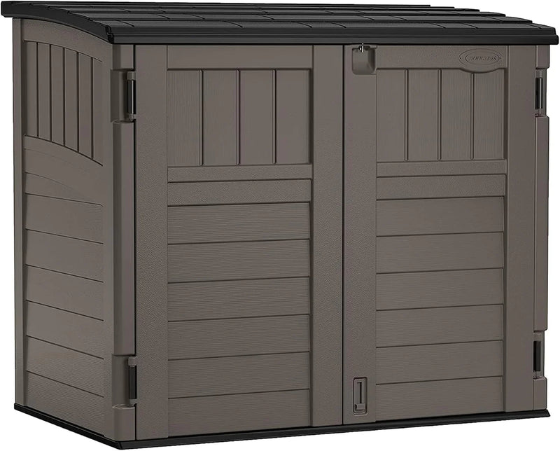 34 Cu. Ft. Horizontal Shed for Outdoor Storage w/Locking System, Stoney/Black F6