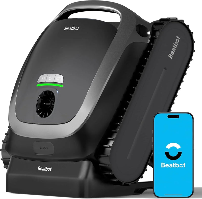 Cordless Robotic Pool Vacuum Cleaner - Intelligent Path Opimization, Cleans Floor, Walls, and Waterline - Suitable for Above & In-Ground Pools up to 2,260 sq.ft, Light Gray Q8