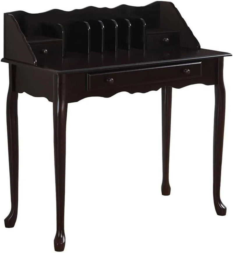Traditional office desk, made of solid wood, dark cherry wood color, 36 inches in length C3