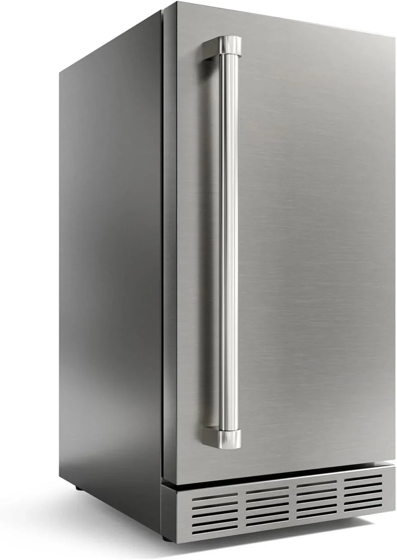 15 Inch Outdoor Refrigerator, Weather Proof Stainless Steel Beverage Beer Cooler Under Counter Fridge, Indoor/Outdoor Refrigerator with 3 Shelves for Patio Kitchen and Commercial Use M0