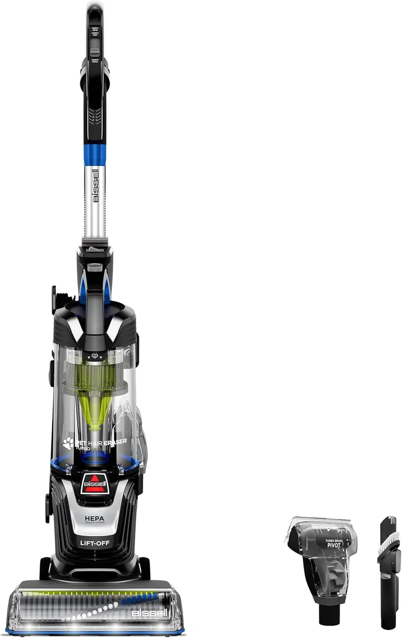 Pet hair remover vacuum cleaner, equipped with an automatic cleaning brush wheel, HEPA filter device, a powerful pet hair collection function with a turbo brush rotating tool, as well as a dust removal brush with lighting and a gap cleaning tool. L0