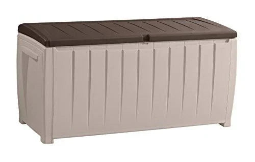 Novel Plastic Deck Storage Container Box Outdoor Patio Furniture 90 Gal, Brown U0