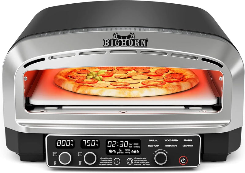 BIG HORN 14" Electric Pizza Oven, Countertop, Stainless Steel S2
