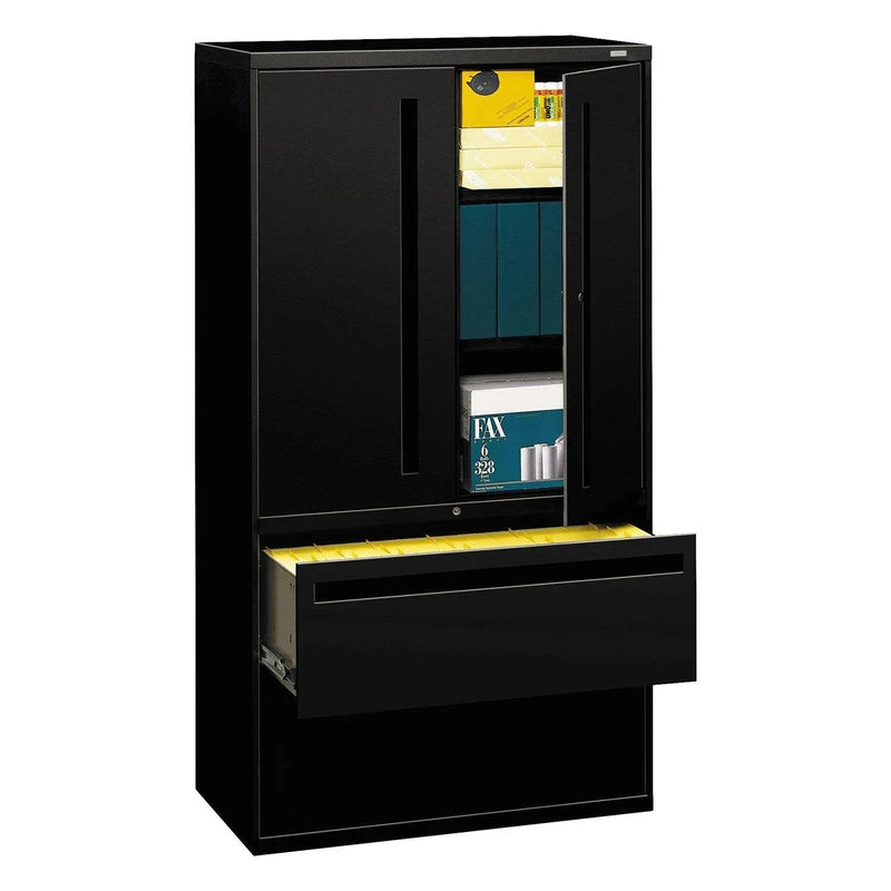 Lateral File with Storage Cabinet, 36w x 18d x 64.25h, Assorted Colors S8