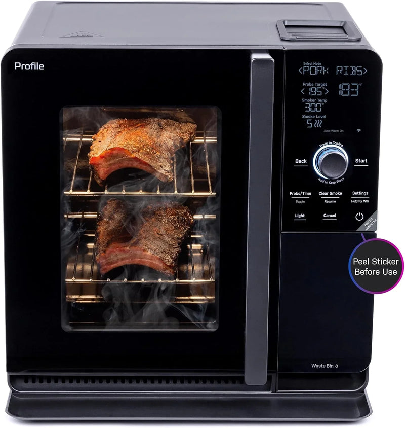 Smart Indoor Pellet Smoker, with Active Smoke Filtration, 5 Smoke Control Settings, WiFi Connected, Electric, Countertop BBQ Appliance, Black L7