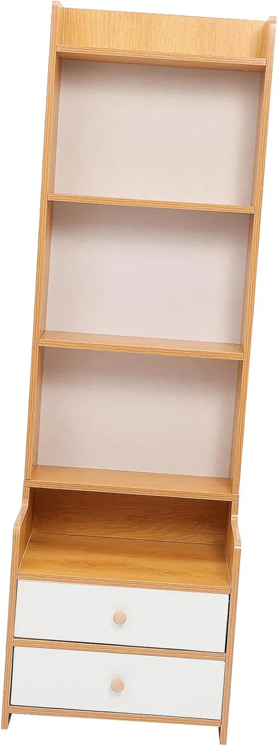 High platform bedside cabinet storage rack. Wooden bedside table with open shelves. Abundant storage space, simple design, suitable for bedroom furniture. Easy to assemble, with a rustic style and warm surface treatment. N6