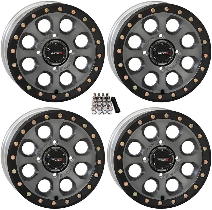 SB-7 Beadlock 15" Wheels Titanium (5 2) Polaris RZR 1000 XP/Ranger XP 900/1000 Q5