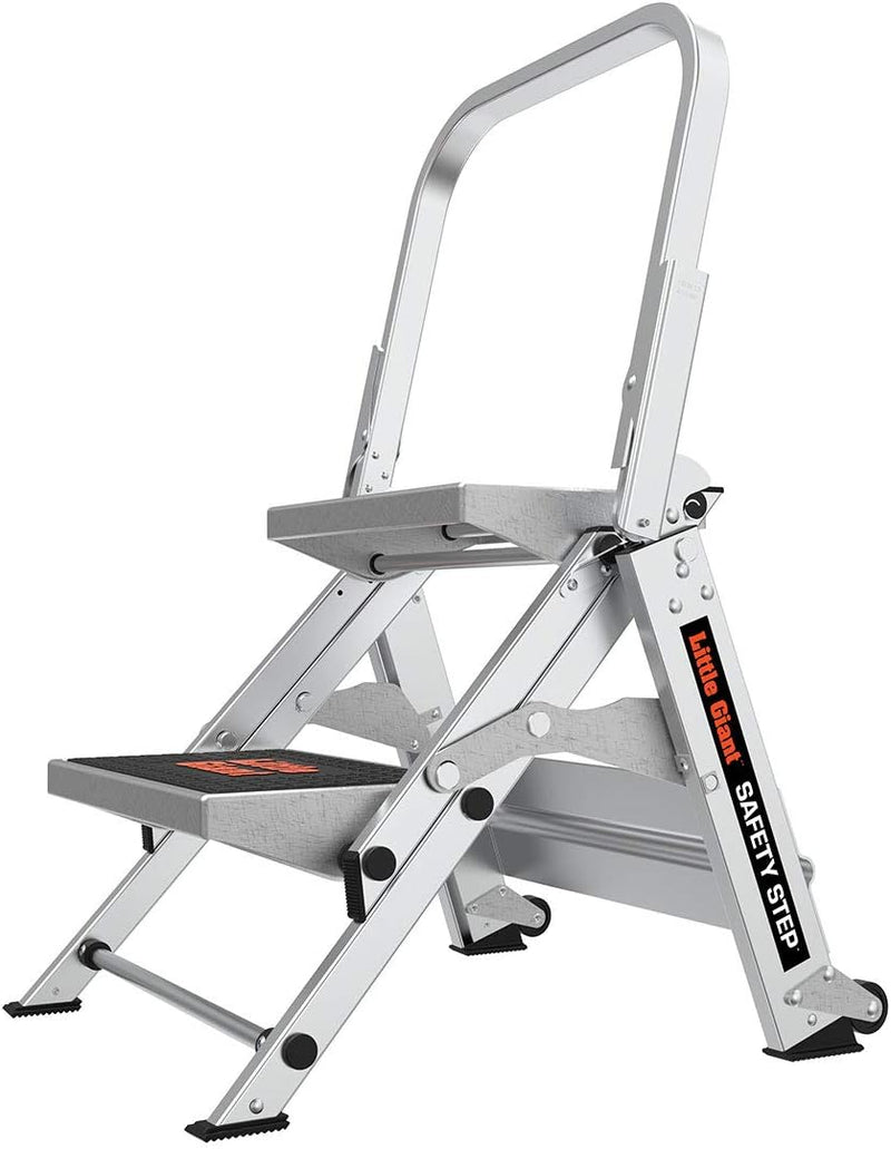 Little Giant Ladder, Safety Step, Three-step Design, 3 feet high, Footrest, Aluminum, Type 1A, Load Capacity 300 pounds W0