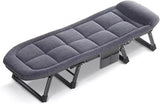 Folding Camping Cot Adults Bed,Adult Folding Bed, Rollaway Bed with Mattress for Adults Queen, High Elastic Sponge Five Adjustable Angles Good Load Bearing, Folding Bed, for Home Outdoor