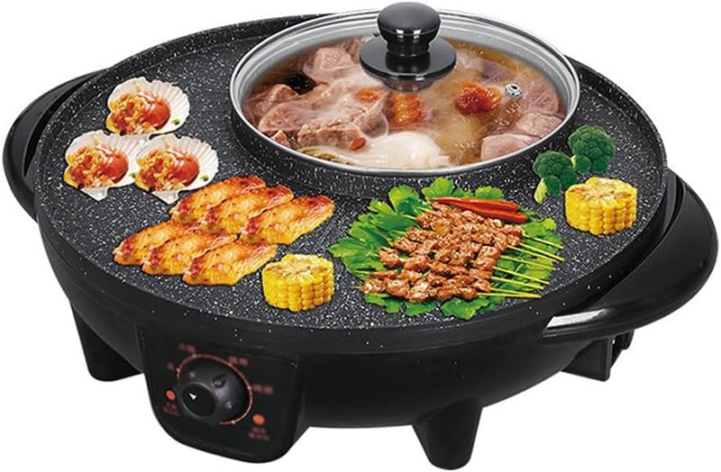 Hot Pot Barbecue Integrated Pot Home Smokeless Electric Barbecue Pan Roaster Electric Grill Kitchen Appliances E6