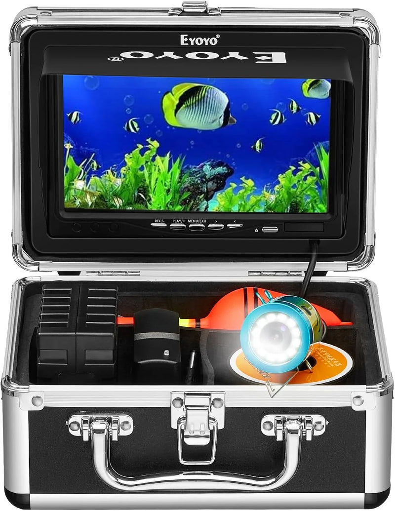 Underwater fishing photography and videography camera, underwater fish detector, fishing photography and videography camera on land/water/river/ice surface, 1000TVL resolution, 7-inch display screen, built-in 12 white lights, 15-meter long cable Z7