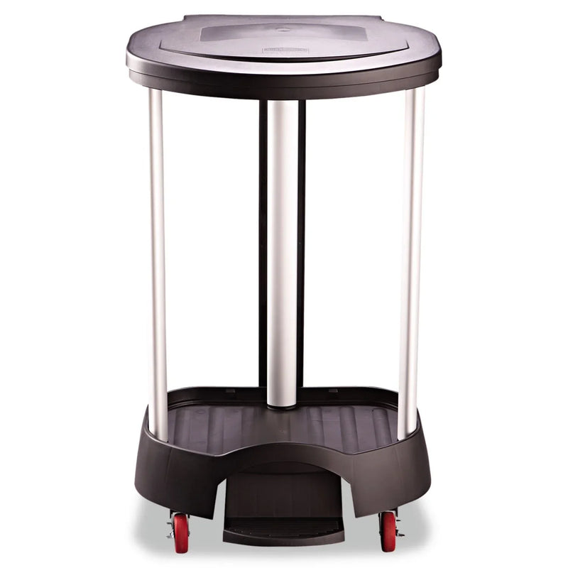 Administrative series floor-standing clothing storage basket / laundry basket, with front locking casters, capacity 30 gallons, black, without handle cover, suitable for hospitals / medical laboratories / commercial premises T1