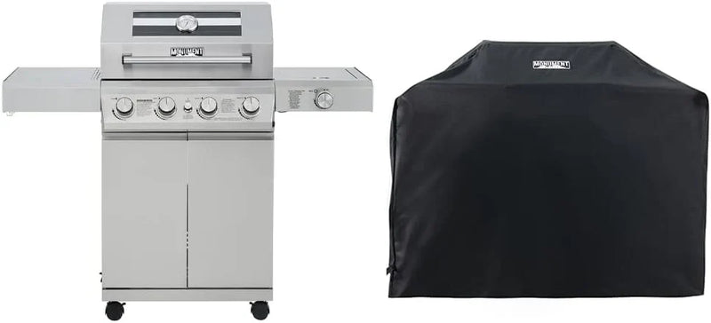 Larger 4-Burner Propane Gas Grills bbq Stainless Steel Heavy-Duty Cabinet Style with Knob Controls Side Burner Mesa 400m E2