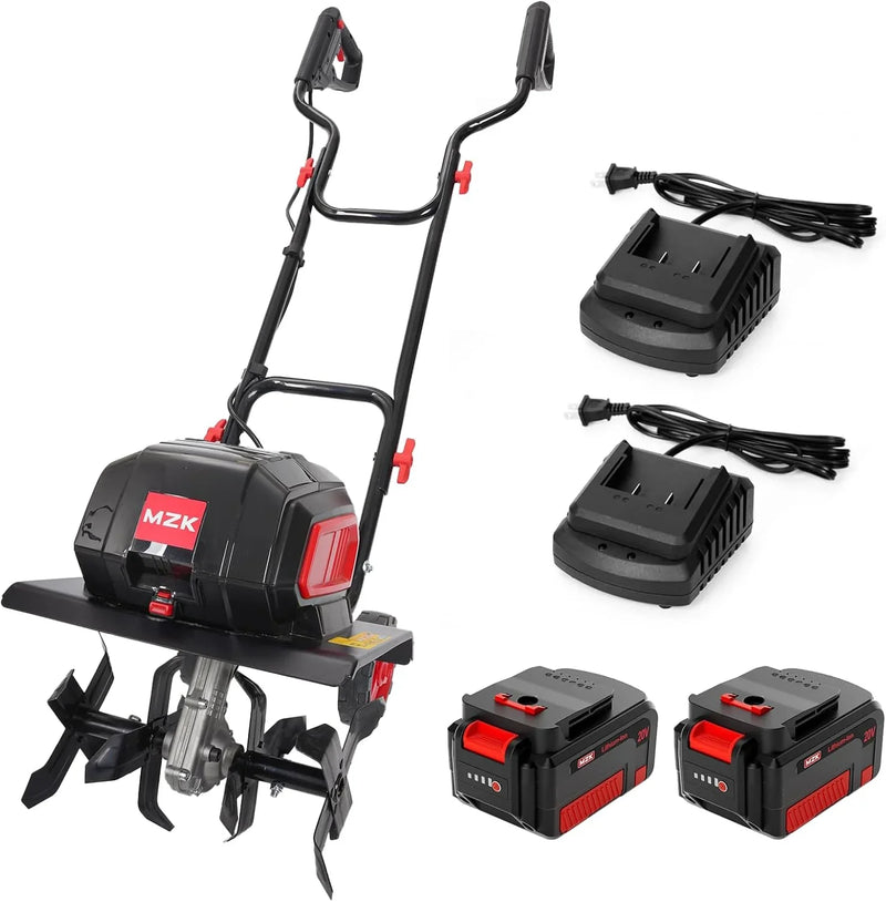 40V 12-inch Cordless Garden Tiller, Battery Powered Garden Cultivator, 2 * 4.0Ah Battery and Fast Charger Included L7