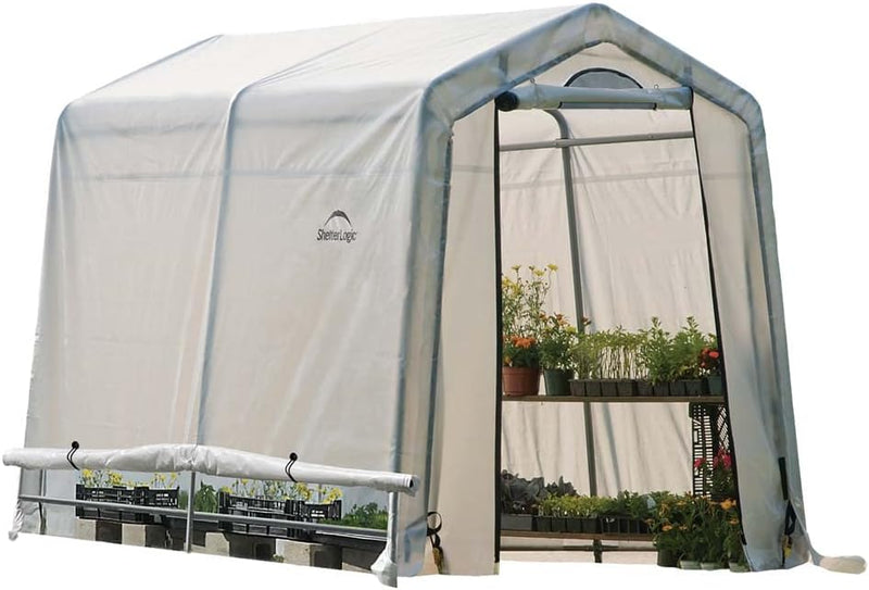 0 feet x 10 feet "GrowIT" Green House - Built-in Simple Greenhouse. It features a sleek design, a high ceiling design, an outdoor planting room with easy access, and is equipped with a transparent waterproof cover. S5