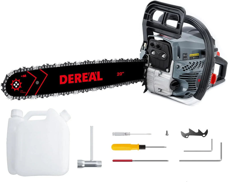 20 Inch 62CC Gas Powered Chainsaw 3.4HP 2 Stroke Engine Gas Power Chain Saw for Cutting Wood Outdoor Garden Farm Home X3