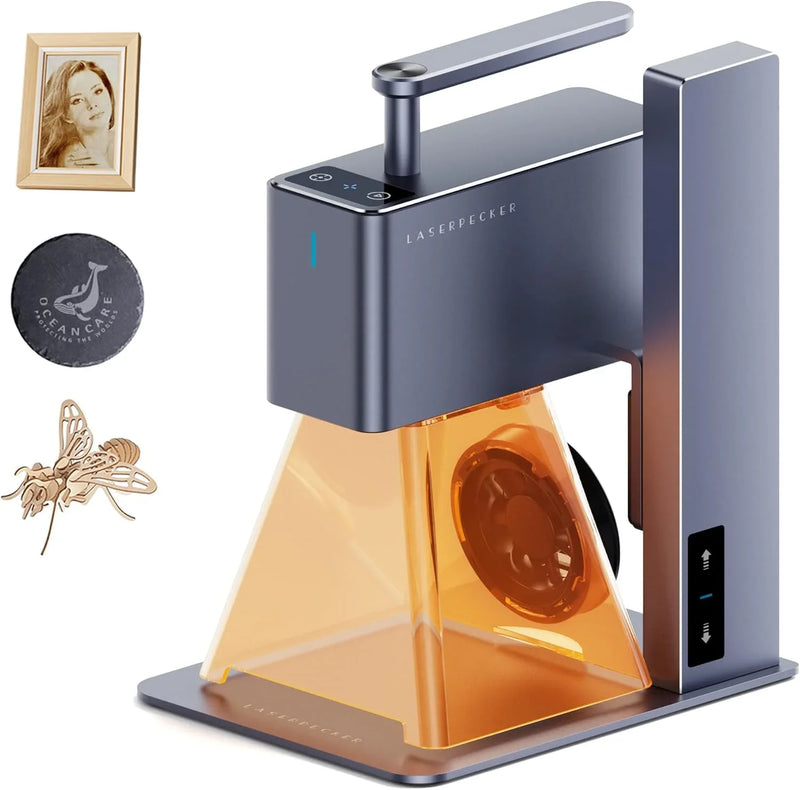 Light engraving machine, with wheels, portable and handheld laser engraving machine, suitable for engraving on wood, metal, leather and plexiglass. Laser cutting kit, equipped with multi-functional rotating wheels. L5