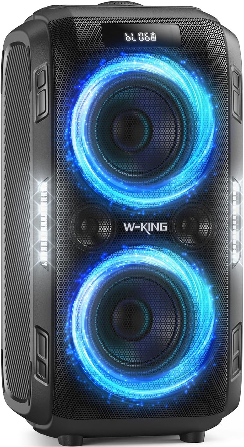 Peak Party Large Bluetooth Speaker - Maximum Volume Amplifier / 12 Custom Low-End Units / Up to 125 Decibels for 6.5-inch x 2 Low-End Speakers / Deepest Bass Effect, Large Portable Wireless Speaker, IPX5 Water Resistance Rating / Microphone Jack / RJ D1