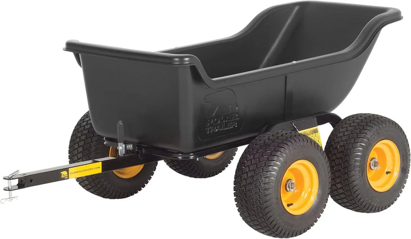 Heavy Duty Tandem Axle Cubic Foot ATV UTV Lawn Mower Trailer TA1200 and Wide Track Rubber Wheels Hauling Outdoor-Black, 1200 lbs. -15 cu.ft K7