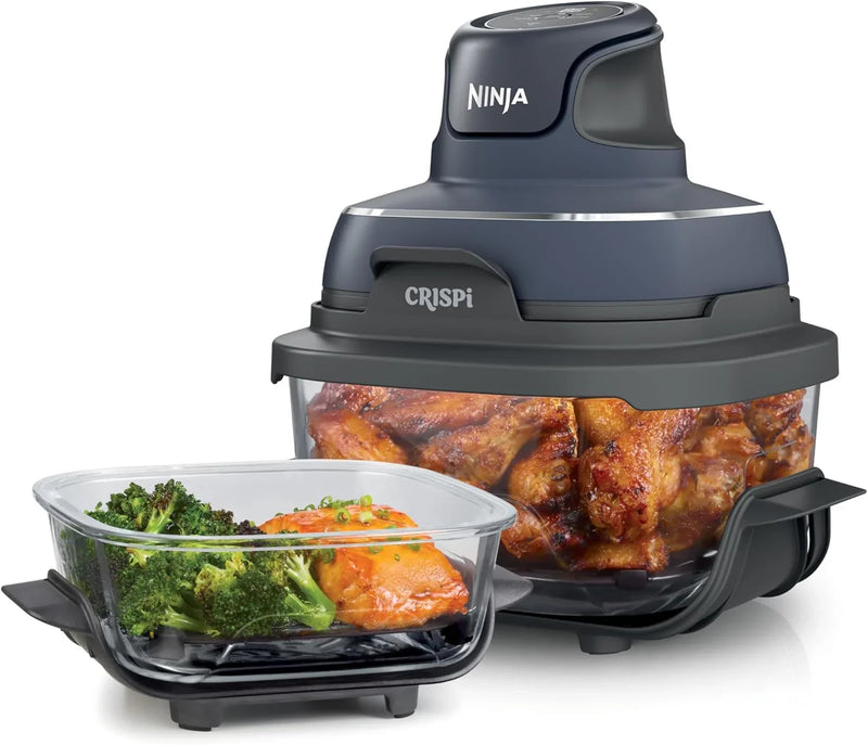 Air fryer can be used in conjunction with microwave ovens, refrigerators and dishwashers. It is made of non-toxic glass material and features a portable cooking system with a capacity of 4 gallons. It comes with 6 glass containers and a sealing lid, H9