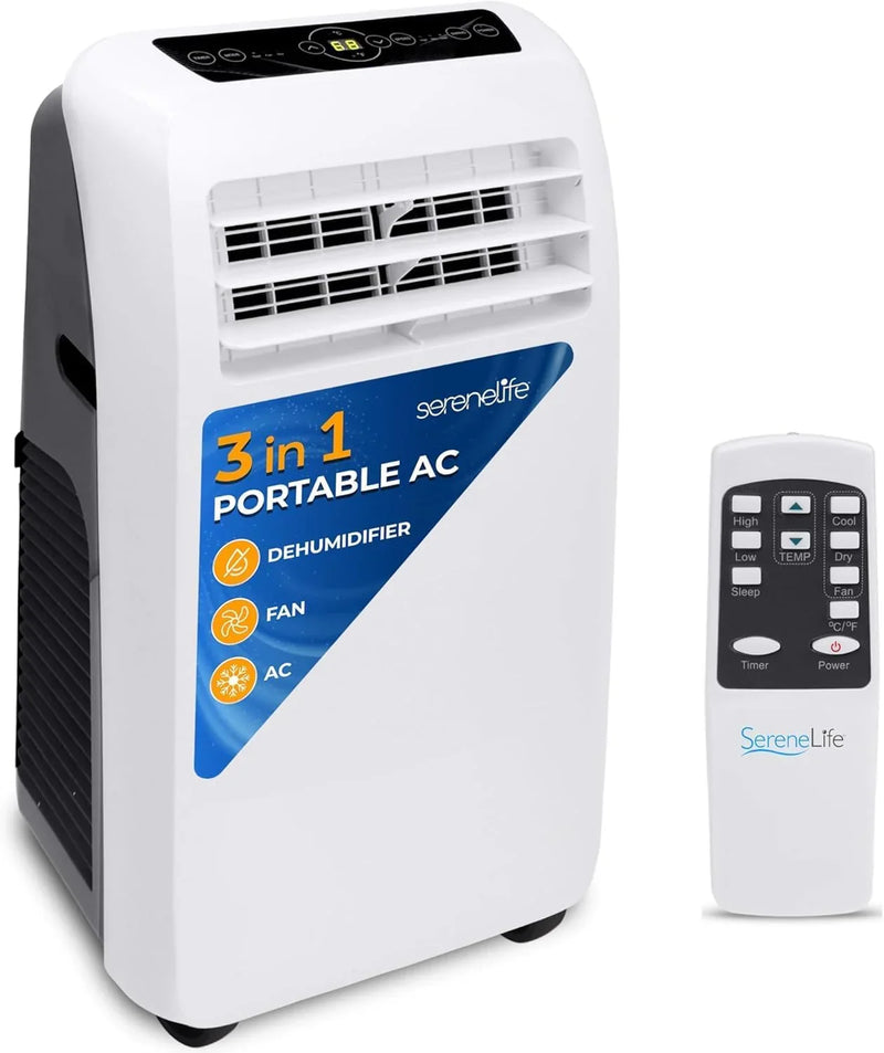 3-in-1 Portable Air Conditioner with Built-in Dehumidifier Function,Fan Mode, Remote Control, Complete Window Mount Exhaust Kit J2
