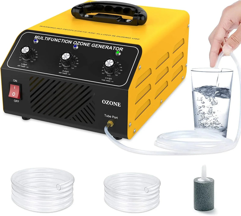 Ozone Generator 40,000 mg/hour, Dual Mode, Professional O3 Odor Eliminator, Equipped with a booster pump, 20,000 mg, 20,000 mg and 500 mg three timing functions, applicable area 7000 square feet, highly suitable for home and car use. M4