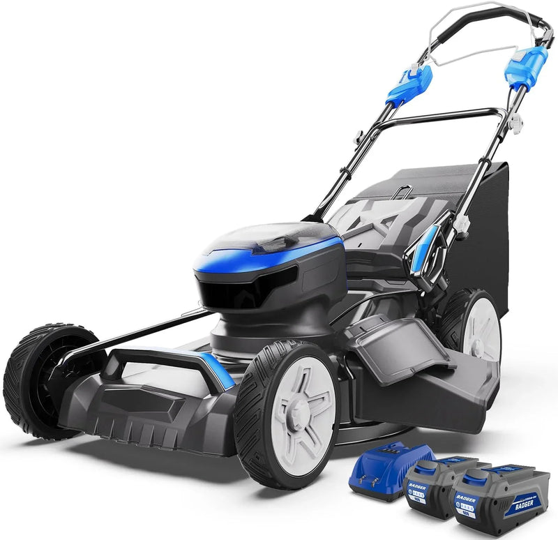 Lawn Mower 40V Brushless 18" Cordless, 5 Cutting Height Adjustments Electric Lawn Mower, Quickly Folding Within 5’s, 4.0AH Battery and Super Charger Included. R5