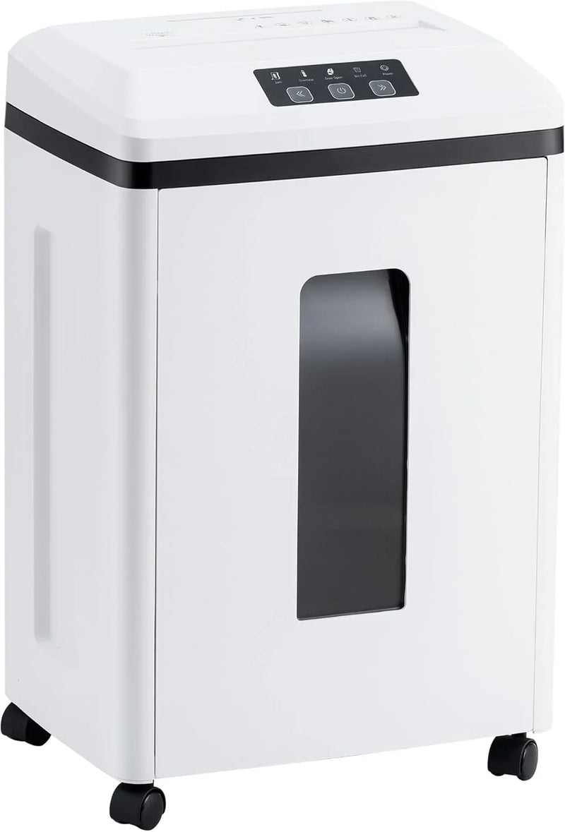 Professional Commercial Paper Shredder: P-7 Security Super Micro-Cut 1x1.7mm 7 Sheets/CDs/Cards/Staples 6-Gal Bin Heavy Duty for Home/Office/Industrial/Business Use-Confidential Documents F0