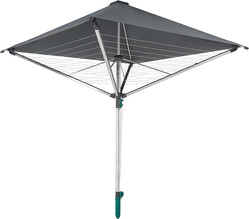 Rotary dryer Linno Protection 400 model, aluminum - rust-proof treatment, gray, 40-meter long, with an umbrella-shaped device, rotary dryer with a covered clothes rack, rotary clothes hanger Q1