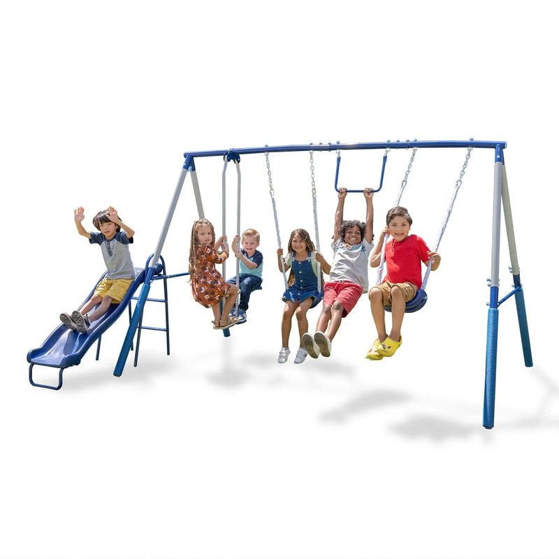 Swing Set, Outdoor Playset for Kids with Slide G8