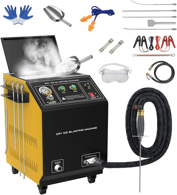 Dry Ice Blasting Machine,HTS705 Pellet Dry Ice Blasters,Industrial Dry Ice Blasting Cleaning Machine, Dry Ice Blaster Engine Cleaner Intake Valve Cleaner, Dry Ice Blast Cleaners 110V/220V X3