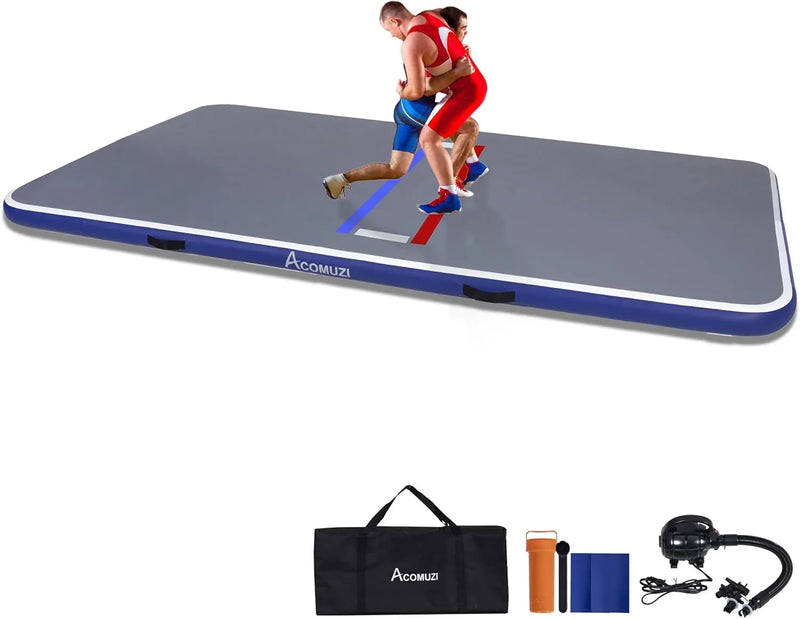 Inflatable Wrestling Mat 10FT/5FT, Portable Jiu Jitsu Mats Wrestling Mat for Home, Outdoor or Indoor Training Mat for Water Yoga, Gymnastics, Gray Z5