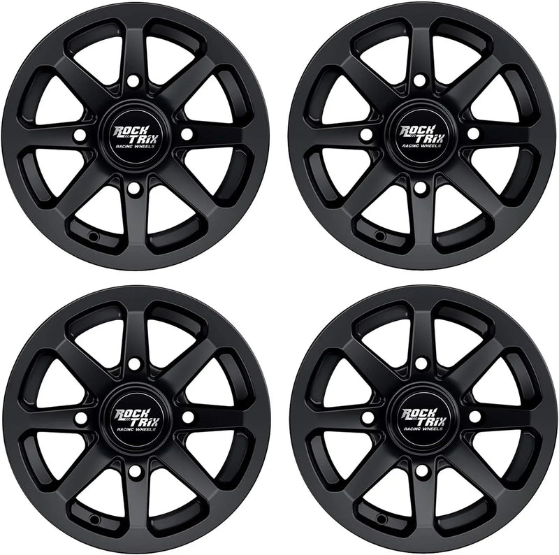 RT102 15in Wheels 15x7 4x137, 4 3 Offset, ATV UTV SxS Rims, Compatible with Can Am Commander Max Defender Max Pro Maverick X3 Maverick Trail, 4/137 Matte Black, Set of 4 J6