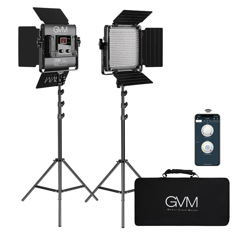2 Pack LED Video Lighting Kits with APP Control K8