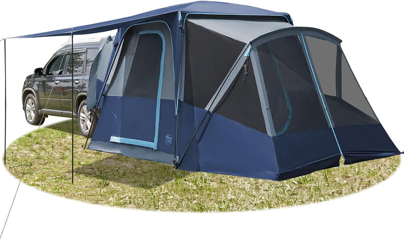 5-9 Person SUV Tent with Screen Porch and Awning for Family Camping, Weather Resistant and Portable Van or Car Tent, Includes Rainfly and Storage Bag, 13' W X 10' L X 7.1' H Y0